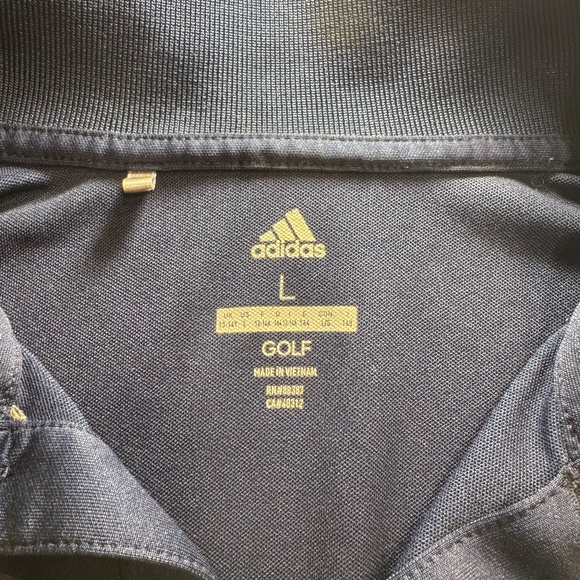 Adidas Youth/Teen GOLF Polo Shirt Regular Fit Short Sleeve - Dark Blue Size L - Picture 6 of 11